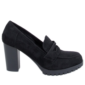 Vannia Mocassins à talons hauts noirs le noir Vannia Mocassins à talons hauts noirs le noir