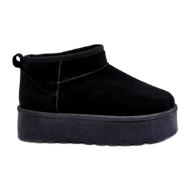 Bottes de neige en daim des femmes noires le noir