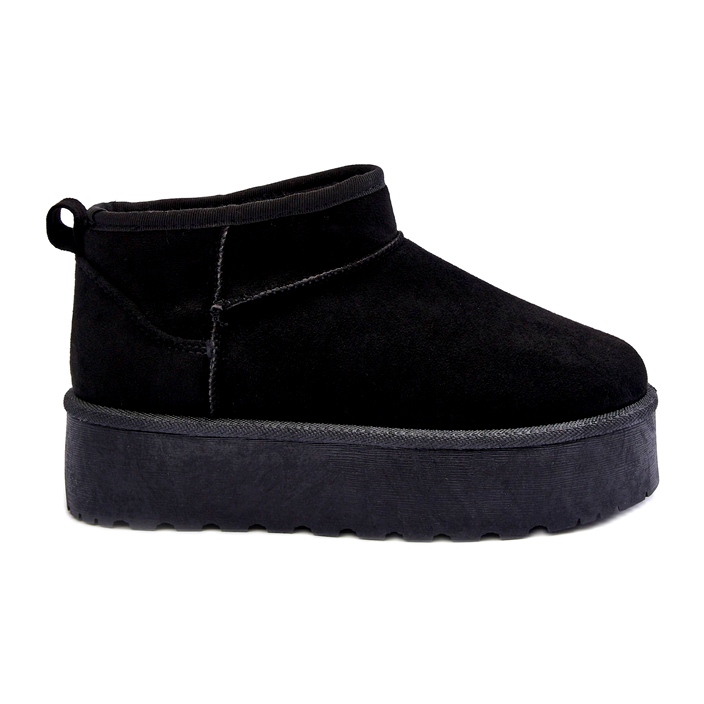 Bottes de neige en daim des femmes noires le noir