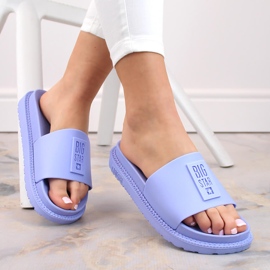 Tongs à plateforme bleues pour femmes Big Star LL274431