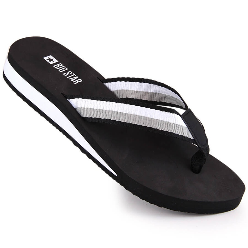 Tongs compensées noires pour femmes Big Star LL274781 le noir