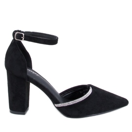 Escarpins à talons hauts Ingrid Black avec strass noir