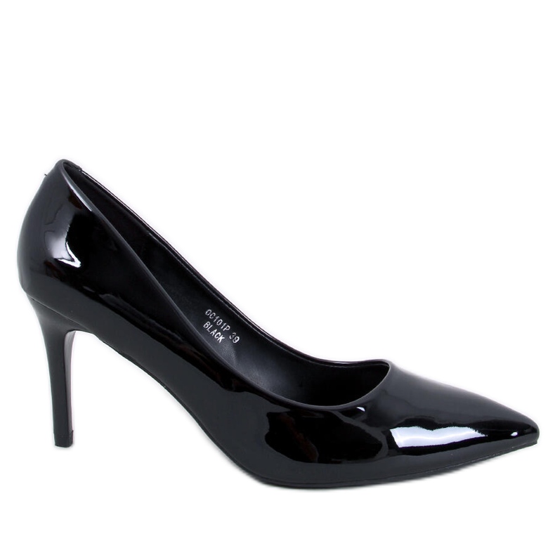 Escarpins à talons aiguilles vernis noirs Charlotte le noir