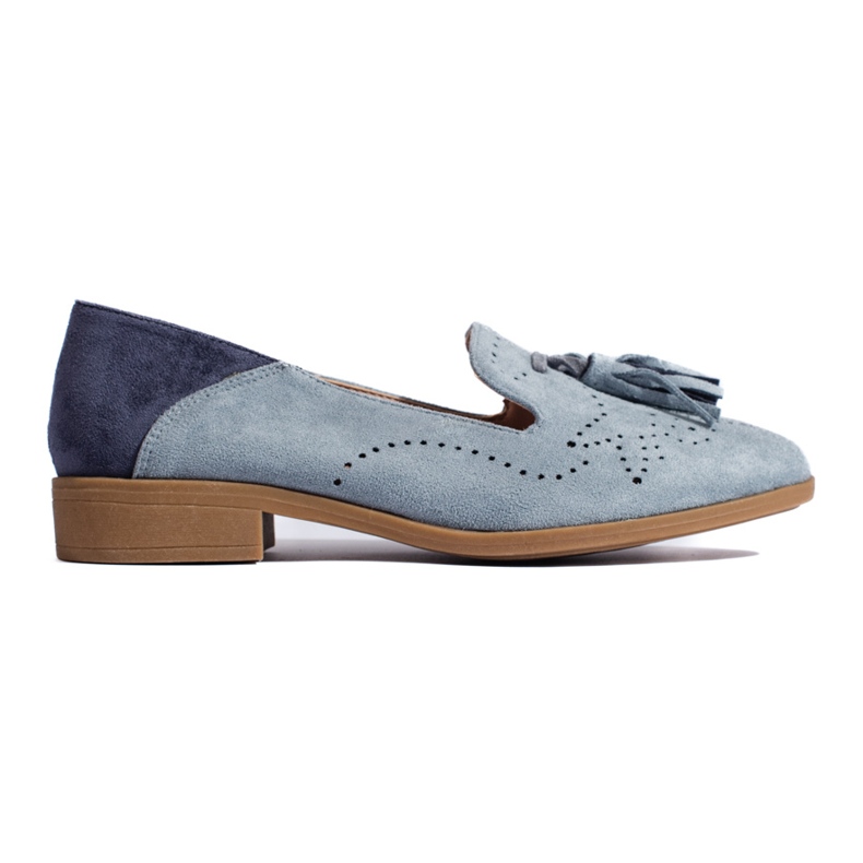 Mocassins en daim gris ajouré par Daszyński