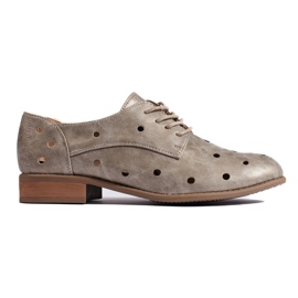 Chaussures femme ajourées dorées Daszyński d'or