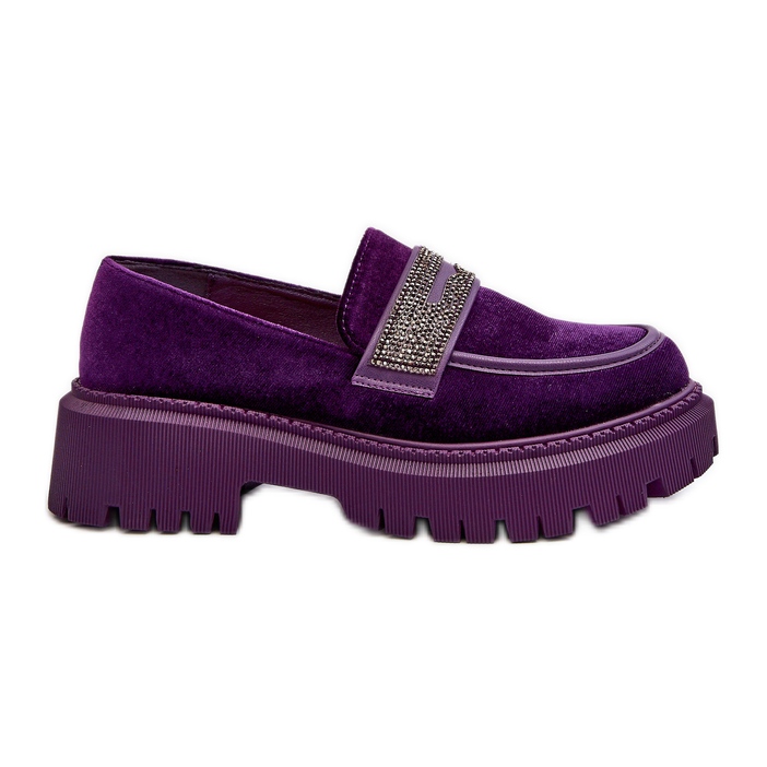 Mocassins en velours avec décoration pour femme, violet Wendreda