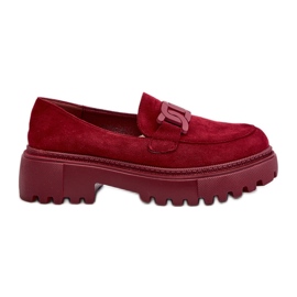 Mocassins à chaîne pour femme, bordeaux Mevre rouge Mocassins à chaîne pour femme, bordeaux Mevre rouge