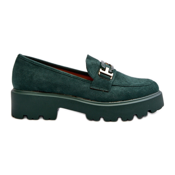 Mocassins femme à décoration, vert foncé Omavia