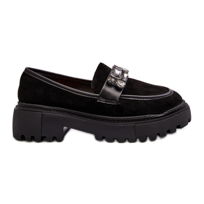 Mocassins Femme À Bride Décorative Noir Nancille le noir
