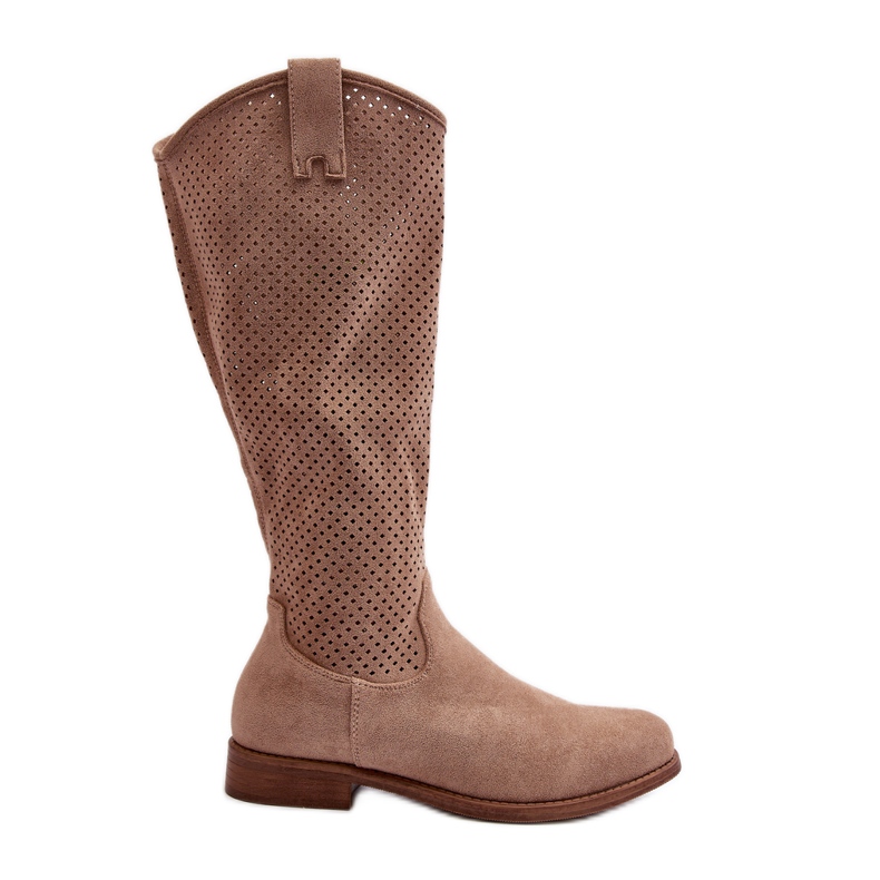 S.barski HY66-139 Bottes ajourées beiges pour femme