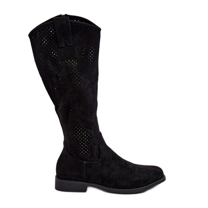 S.barski HY66-139 Bottes ajourées pour femme, noir le noir