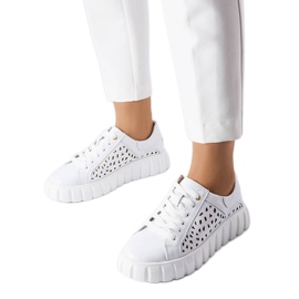 Baskets blanches avec empiècements patch