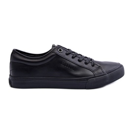 Baskets en cuir écologique pour hommes noires Big Star JJ174234