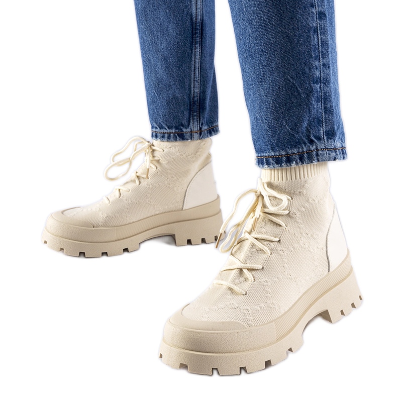 Baskets montantes beiges Éric