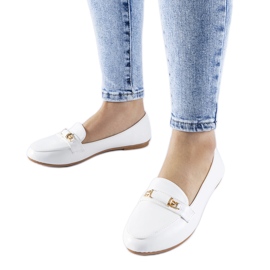 Mocassins à boucle Velino blancs