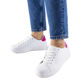 Baskets Bourassa blanches et roses