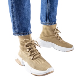 Baskets montantes Sanschagrin beige foncé