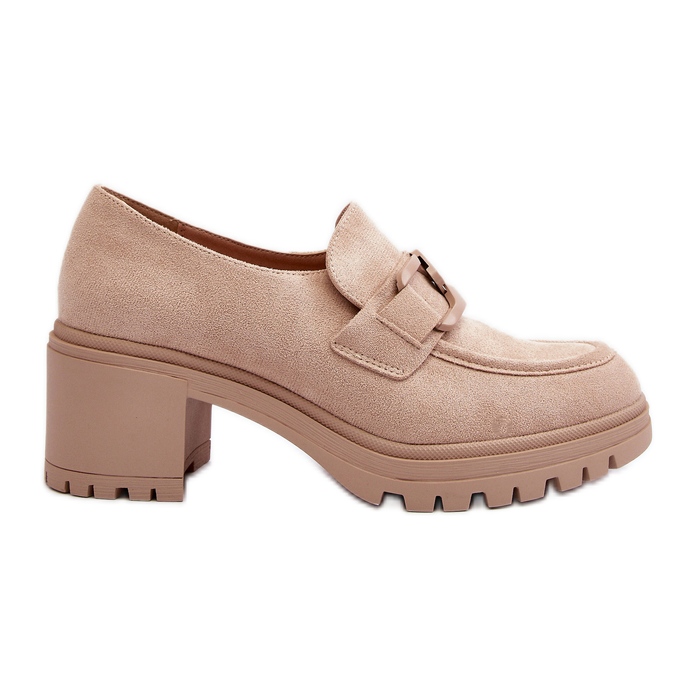 Vinceza Chaussures en daim Finley beiges à talons hauts massifs