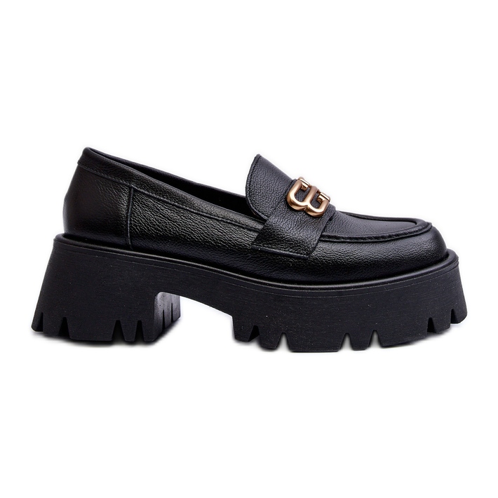 Zazoo 20164 Mocassins pour Femme en Cuir Naturel, Noir le noir