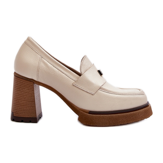 Zazoo 20169 chaussures à talons hauts en cuir beige