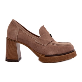 Zazoo 20169 Chaussures à Talons Hauts en Daim, Beige Foncé