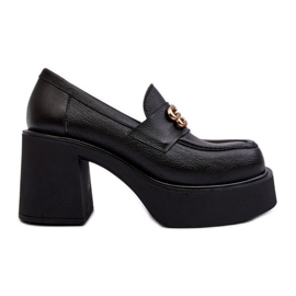 Zazoo 20170 Chaussures en cuir à talon haut pour femme, noir