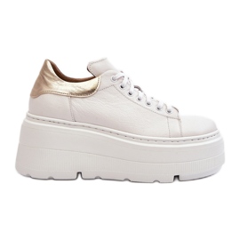 Zazoo 10165 Chaussures de sport pour femmes sur une plateforme massive, blanc