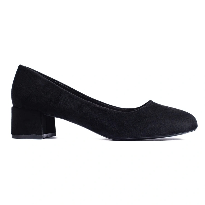 Escarpins femme à petit talon en daim noir le noir