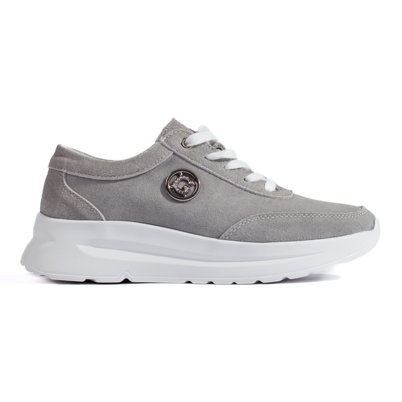 Chaussures de sport en cuir gris Chaussures de sport en cuir gris