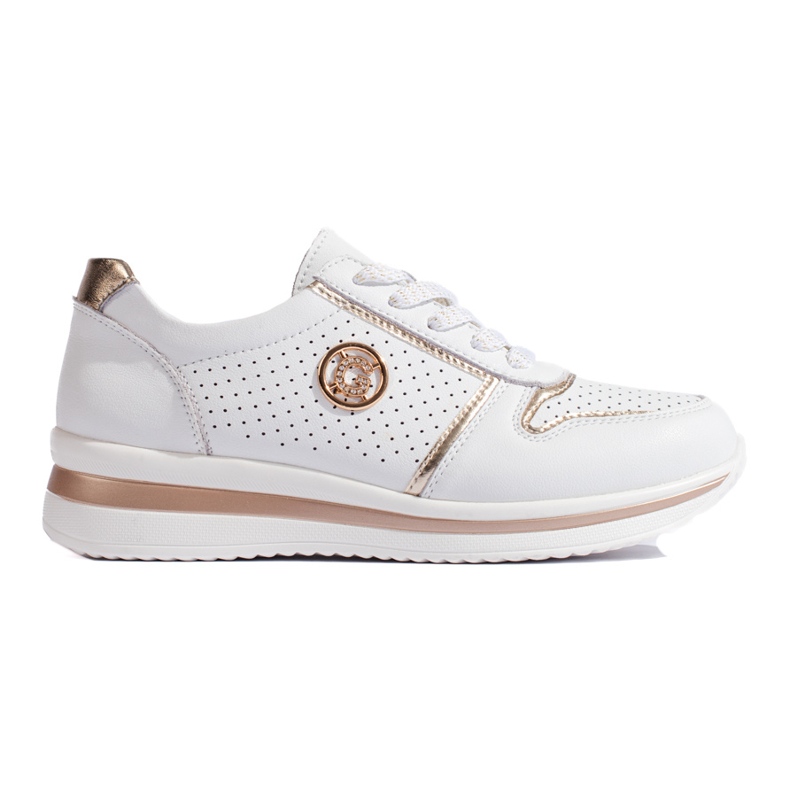 Chaussures de sport en cuir blanc blanche
