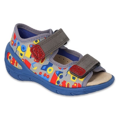 Sandales pour enfants Befado avec insert en cuir PU 063P008 gris