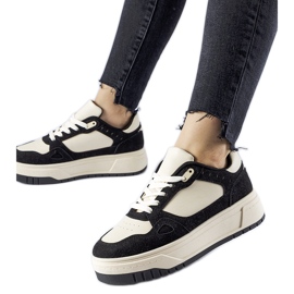 Baskets plateforme Pomona noires et blanches le noir
