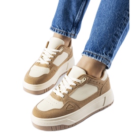 Baskets plateforme Pomona beiges et blanches