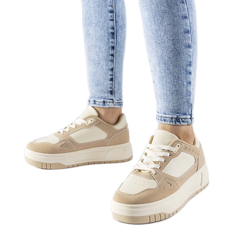 Baskets plateforme Pomona beige clair