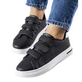 Baskets noires à fermeture velcro par Paré le noir