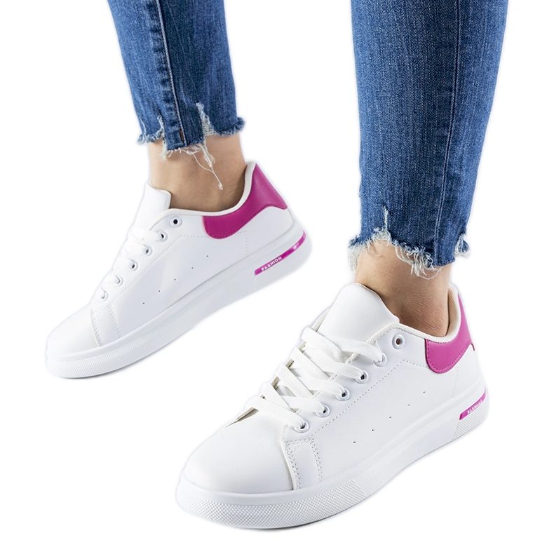 Baskets Leland blanches et roses