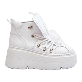 Zazoo 3416 Chaussures De Sport En Cuir Pour Femme Blanc blanche Zazoo 3416 Chaussures De Sport En Cuir Pour Femme Blanc blanche