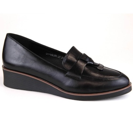 Chaussures compensées slip-on noires pour femmes Vinceza 58266