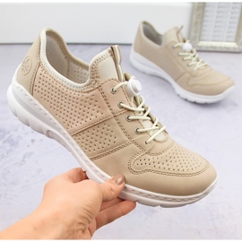 Chaussures de sport confortables pour femmes, beiges, Rieker L3254-62