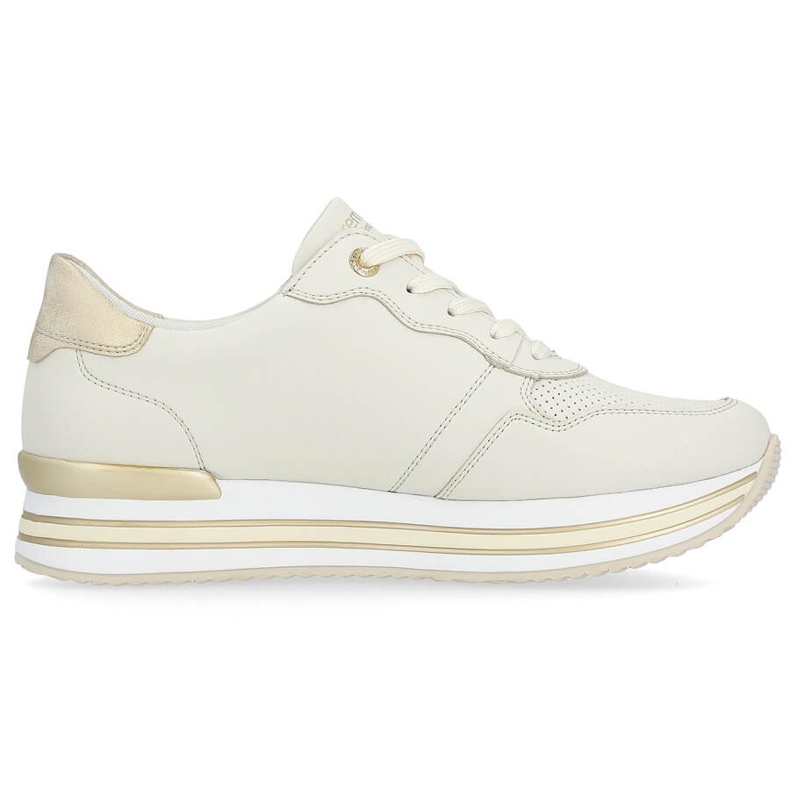 Chaussures de sport en cuir, baskets pour femmes, beige Remonte D1322-60 Chaussures de sport en cuir, baskets pour femmes, beige Remonte D1322-60