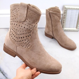 Bottines en daim de S.Barski W OLI243, beige Bottines en daim de S.Barski W OLI243, beige
