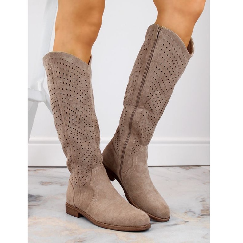 Bottines S.Barski W OLI245 en daim beige