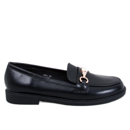 Gracess Mocassins ours en peluche noirs