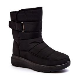 J. Star Bottes de neige isolées par velcro pour femmes noires Jawora