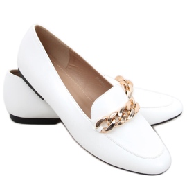 Mocassins à chaîne blancs Addison blanche