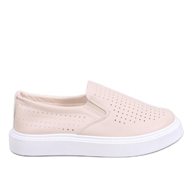 Towns Baskets slip-on ajourées beiges