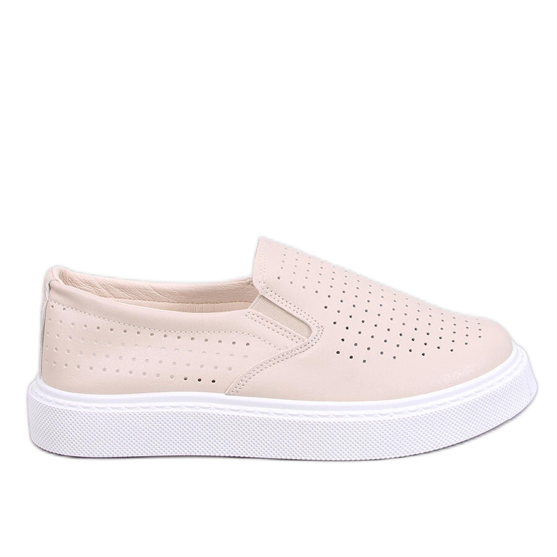 Towns Baskets slip-on ajourées beiges