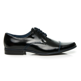 Lucca Chaussures en cuir avec brillant le noir