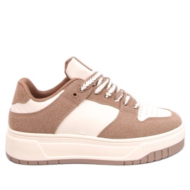 Baskets femme Minors kaki beige