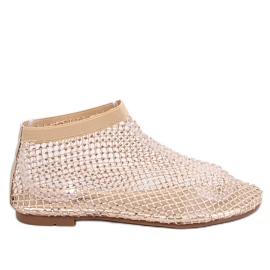 Sandales Peyton Gold en maille avec strass beige